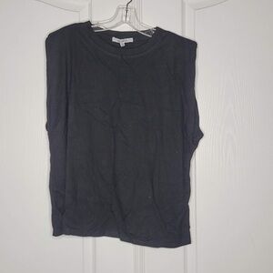 One One Six Size 2X Black Sleeveless crew neck TShirt Long underarm slit